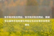 快手购买粉丝网站，快手购买粉丝网站，揭秘非法盈利手段和潜在风险亿乐社区低价自营货源站