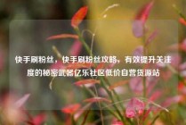 快手刷粉丝，快手刷粉丝攻略，有效提升关注度的秘密武器亿乐社区低价自营货源站