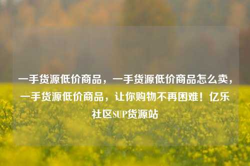 一手货源低价商品，一手货源低价商品怎么卖，一手货源低价商品	，让你购物不再困难！亿乐社区SUP货源站  第1张